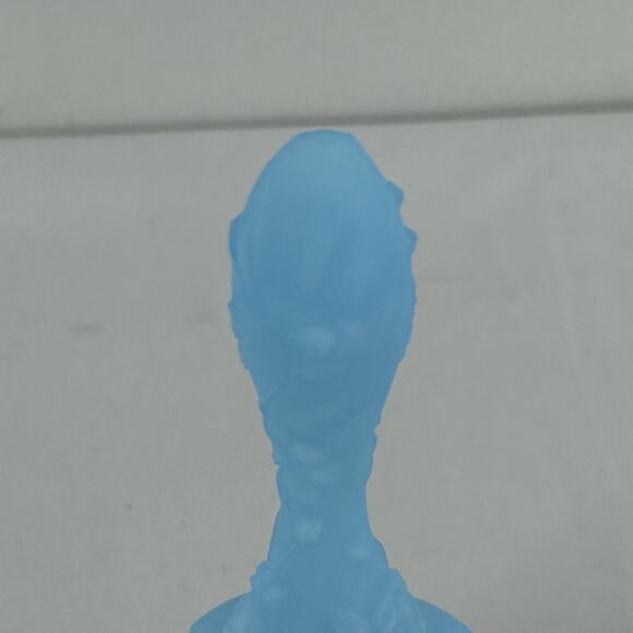 Vintage Mother and Child Fenton Blue satin custard Decorative Dinner Bell 6.5” - Picture 7 of 13